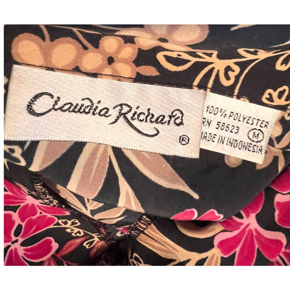 Claudia Richards Women's Button Front Blouse‎ Size M 25 1/2" Long x 21" PTP - Picture 3 of 5